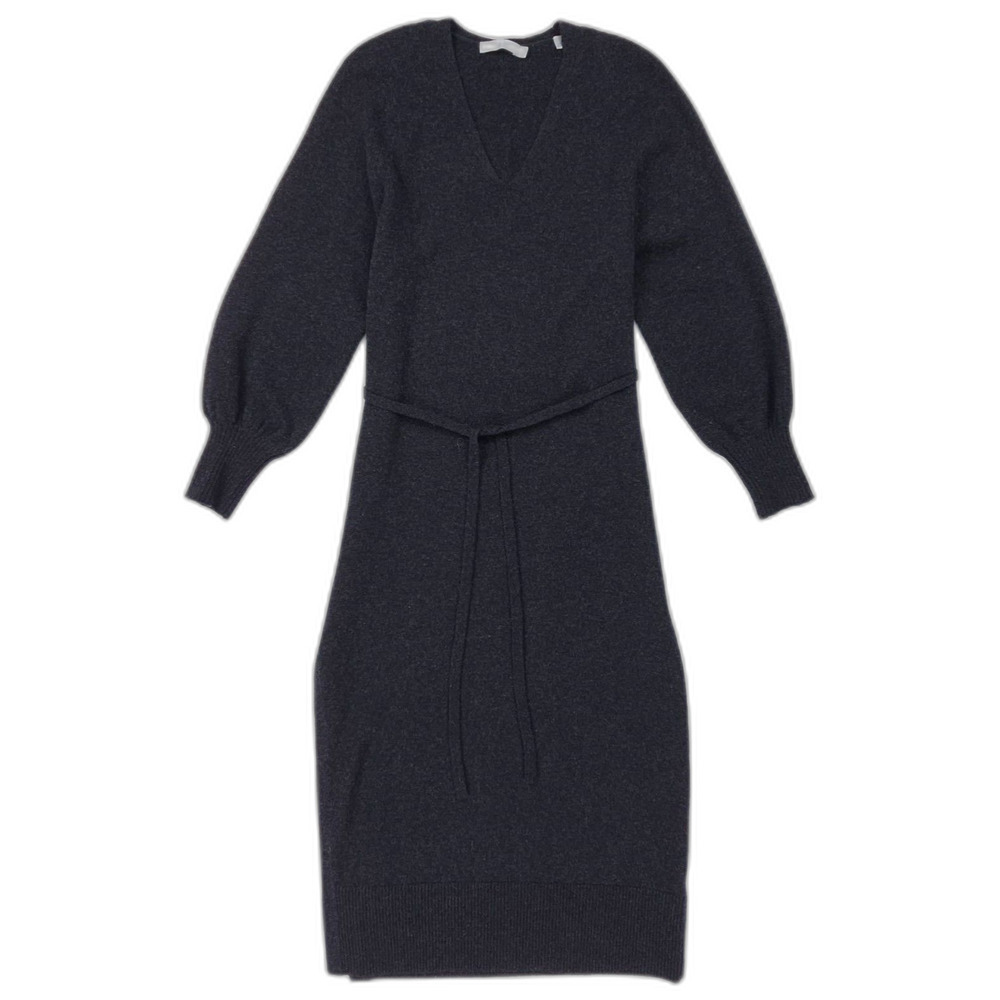 VINCE Wool Cashmere Belted Sweater Dress Old Money Quiet Luxury French Girl XS